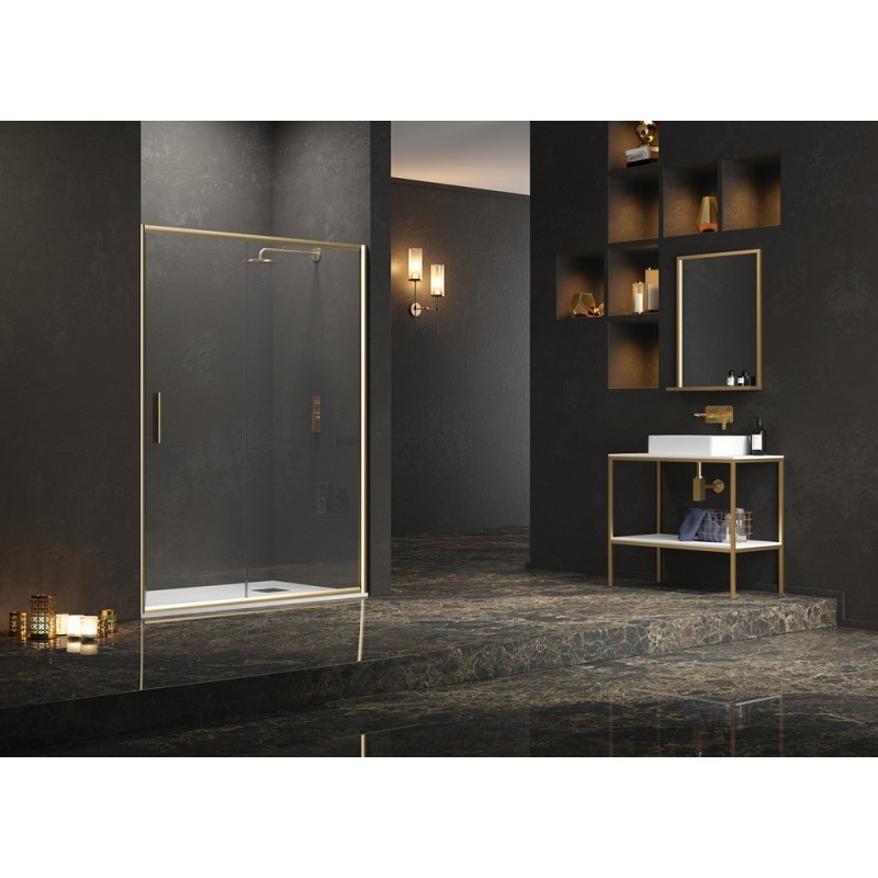 Doccia nicchia 110 cm profilo oro spazzolato | KEF4000 kamalu - 6