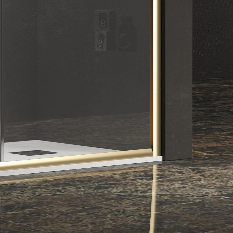 Doccia nicchia 110 cm profilo oro spazzolato | KEF4000 kamalu - 3