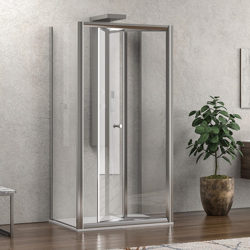 Box doccia 3 lati apertura a libro 70x95x70 vetro trasparente| KM4000S kamalu - 2