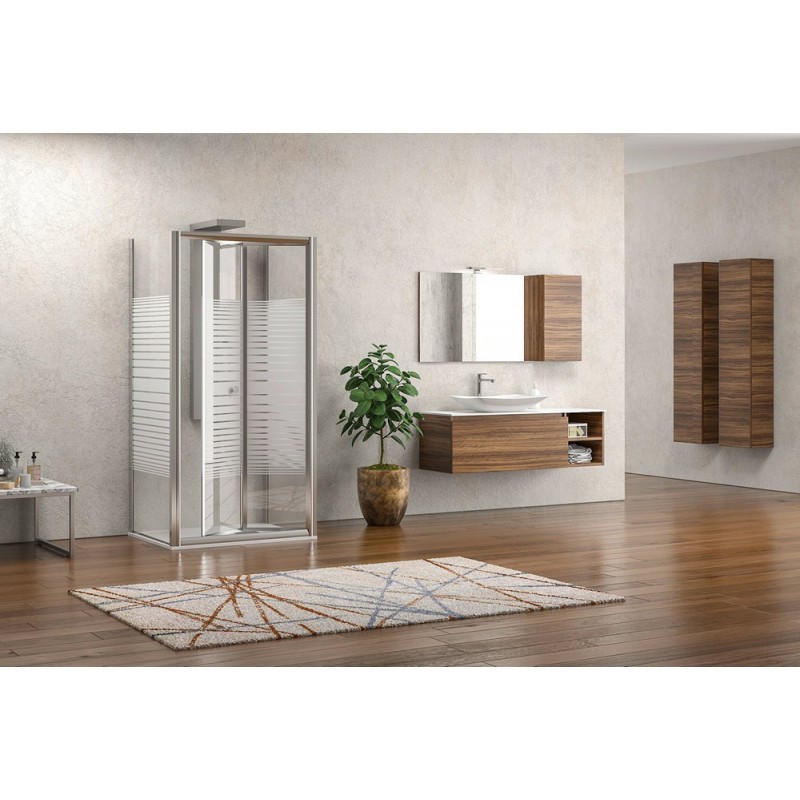 Box doccia 3 lati 80x95x80 a libro vetro serigrafato altezza 180h| KM4000S kamalu - 6