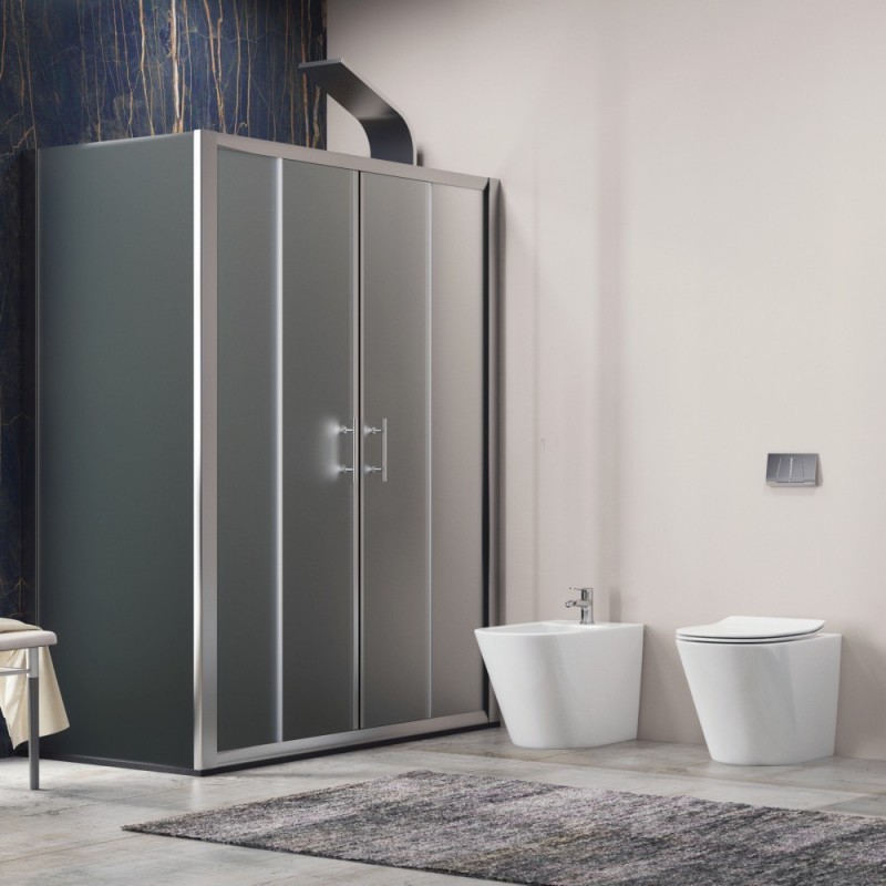 Cabina doccia 70x200 cm scorrevole vetro satinato e laterale fisso | KF6000S kamalu - 8