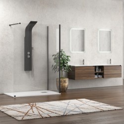 Doccia walk in 70x140 angolare con profilo nero | KW4000B kamalu - 1