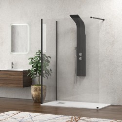 Doccia walk in 80x120 angolare profilo nero | KW4000B kamalu - 1