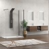 Parete doccia walk in 90x110 angolare profilo nero | KW4000B kamalu - 1