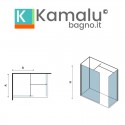 Doccia walk in 2 lati 80x120cm | KW2000 kamalu - 3