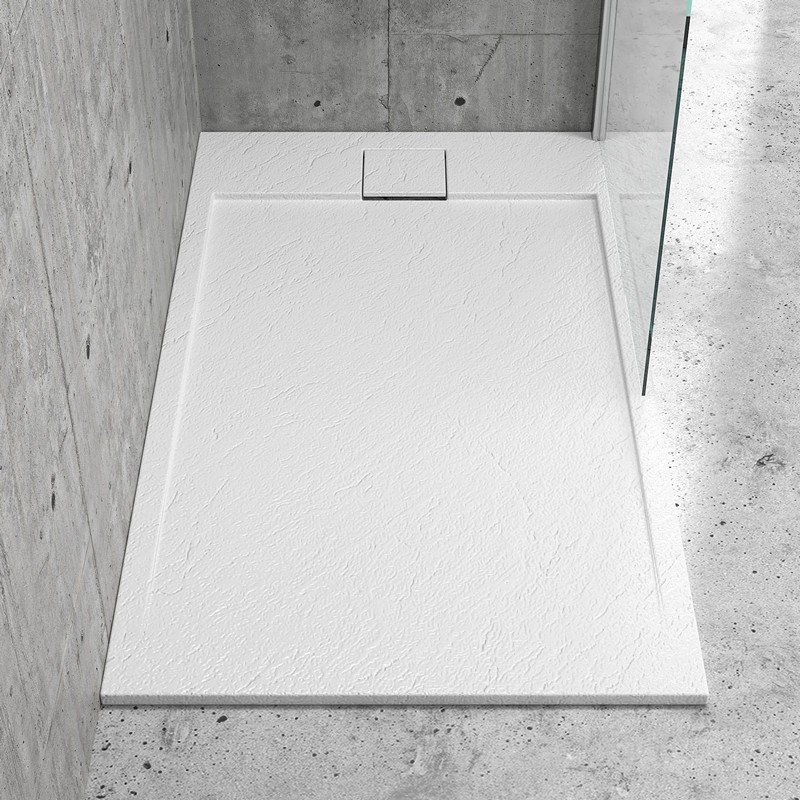 Piatto doccia in resina 80x140 effetto pietra | KR1000 kamalu - 1