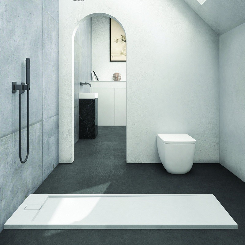 Piatto doccia in resina 80x160 effetto pietra | KR1000 kamalu - 2