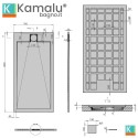Piatto doccia in resina 70x140 effetto pietra | KR1000 kamalu - 4