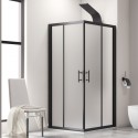 Box doccia nero 80x80 angolare vetro opaco | KF1000B kamalu - 1