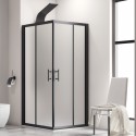 Box doccia nero 80x80 angolare vetro opaco | KF1000B kamalu - 2