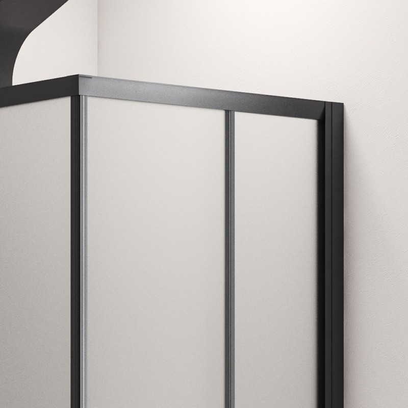 Box doccia nero 80x80 angolare vetro opaco | KF1000B kamalu - 6