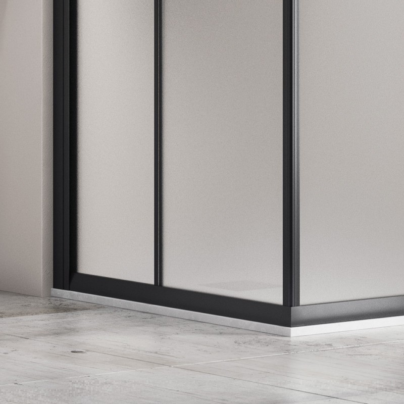 Box doccia nero 80x80 angolare vetro opaco | KF1000B kamalu - 5