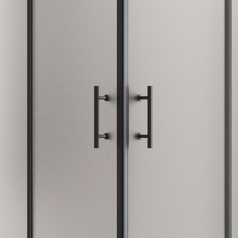 Box doccia nero 80x80 angolare vetro opaco | KF1000B kamalu - 4