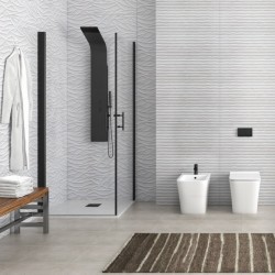 Box doccia nero 70x80 due battenti altezza 200h | KS2800AN kamalu - 1