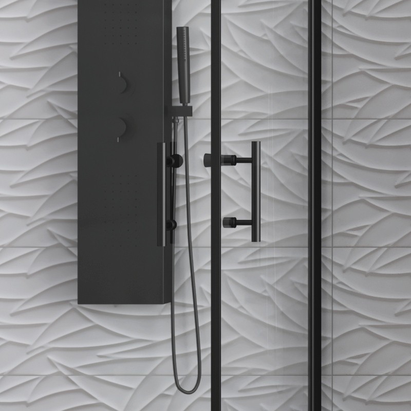 Box doccia nero 80x80 due battenti altezza 200h | KS2800AN kamalu - 6