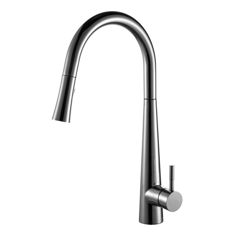 Miscelatore cucina inox satinato con doccetta estraibile | Kam-050  - 1