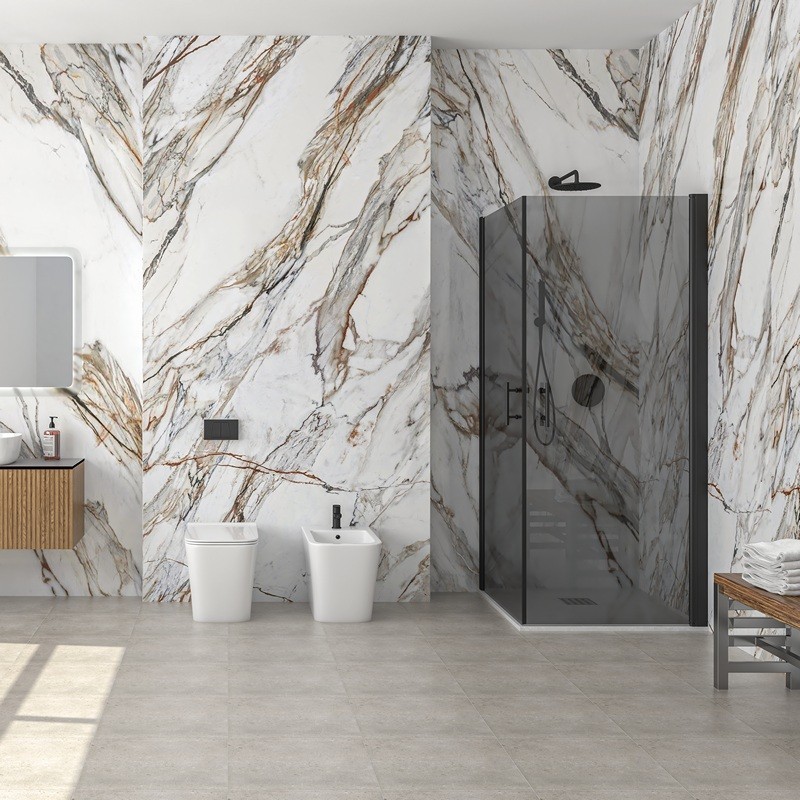 Box doccia 80x80 doppio battente vetro fumé altezza 200h | KS2800AF kamalu - 8