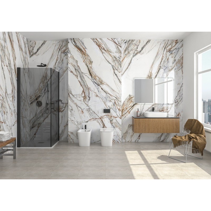 Box doccia 80x80 doppio battente vetro fumé altezza 200h | KS2800AF kamalu - 7