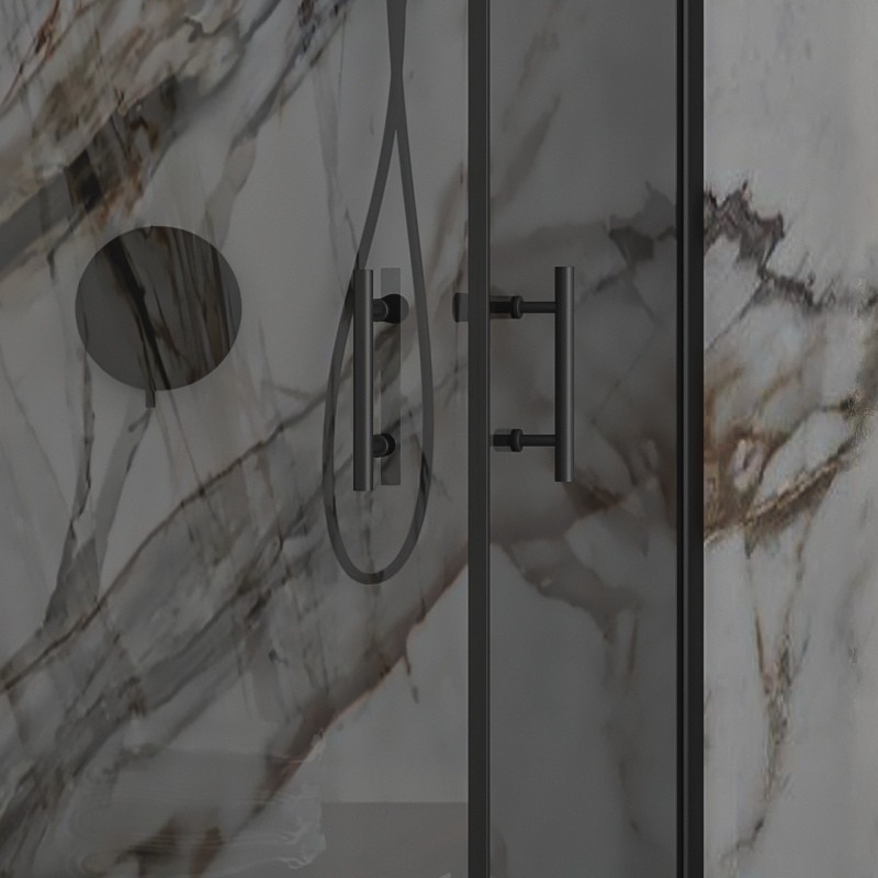Box doccia 80x80 doppio battente vetro fumé altezza 200h | KS2800AF kamalu - 9
