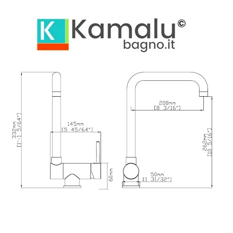 Miscelatore cucina pieghevole e finitura cromata | Kam-090  - 4