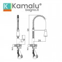 Miscelatore cucina canna a molla e doccetta estraibile | Kam-130 kamalu - 3