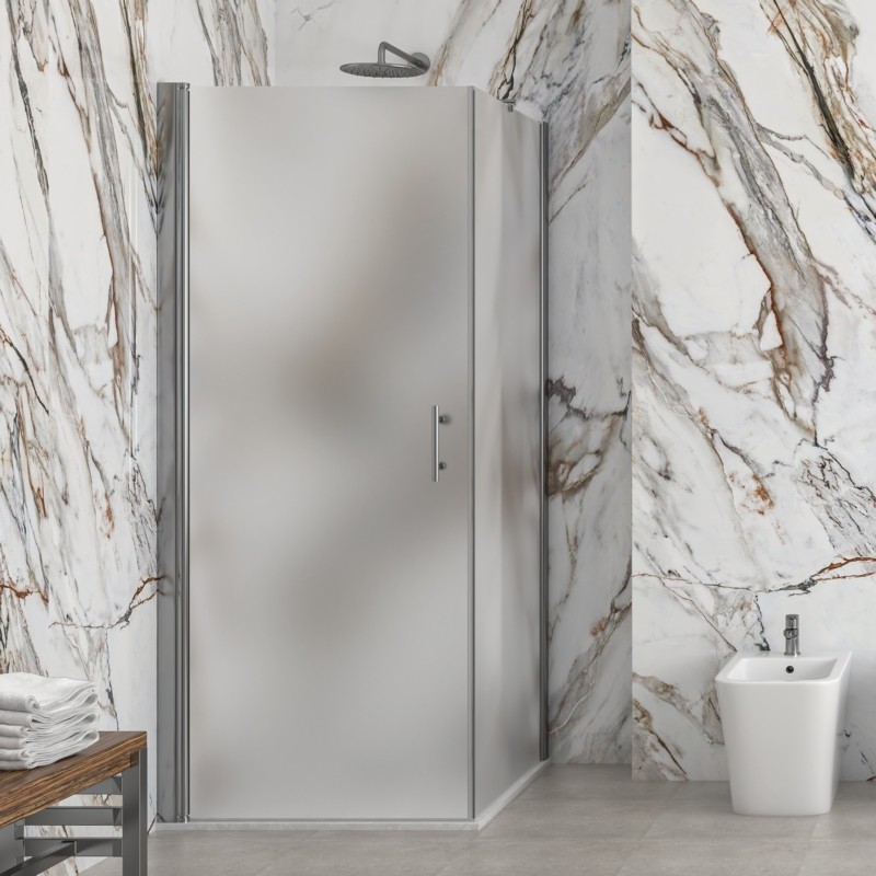 Box doccia 80x80 battente vetro satinato altezza 200h | KS2800FAO kamalu - 1
