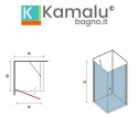 Box doccia 80x80 battente vetro satinato altezza 200h | KS2800FAO kamalu - 4