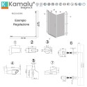 Box doccia 80x80 battente vetro satinato altezza 200h | KS2800FAO kamalu - 3
