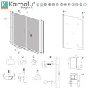 Box doccia 80x80 nero apertura saloon altezza 200h | KS2800AS kamalu - 3