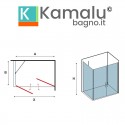 Box doccia 80x80 nero apertura saloon altezza 200h | KS2800AS kamalu - 4