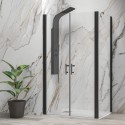 Box doccia 80x80 nero apertura saloon altezza 200h | KS2800AS kamalu - 1
