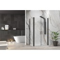 Box doccia 80x80 nero apertura saloon altezza 200h | KS2800AS kamalu - 9
