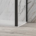 Box doccia 80x80 nero apertura saloon altezza 200h | KS2800AS kamalu - 7