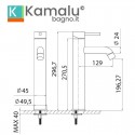 Miscelatore lavabo alto linea curva in acciaio inox | KAM-ARTE  - 2