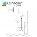 Set doccia a parete acciaio inox satinato con soffione, doccetta e miscelatore | KAM-ARTE INOX kamalu - 2