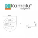 Soffione per doccia tondo finitura nera diametro 20cm | KAM-ARTE NERO kamalu - 2
