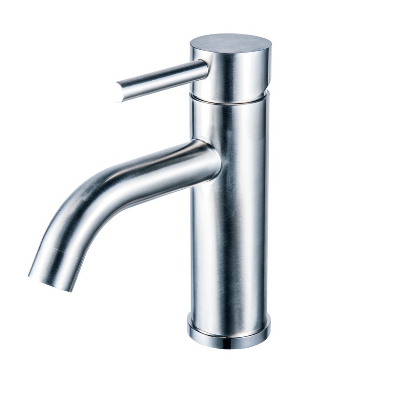 Miscelatore lavabo inox linea curva finitura satinata | KAM- ARTE SATINATO kamalu - 1