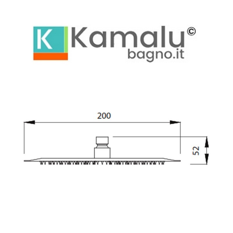 Soffione per doccia tondo in acciaio finitura satinata diametro 20cm | KAM-ARTE-SATINATO kamalu - 2