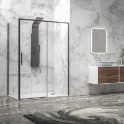 Box doccia 90x140 colore nero vetro 6mm altezza 200h | KLA-4000N kamalu - 1