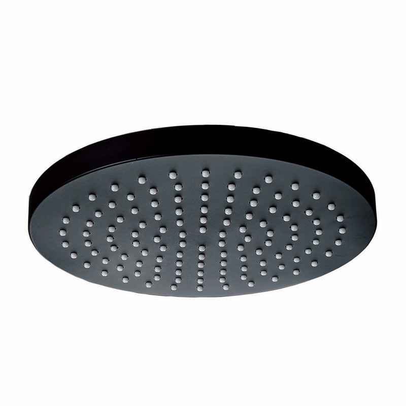 Soffione per doccia tondo finitura nera diametro 20cm | KAM-ARTE NERO kamalu - 1