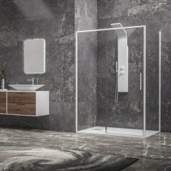 Box doccia 90x110 colore bianco vetro 6mm altezza 200h | KLA-4000N kamalu - 1