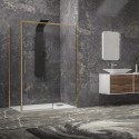 Box doccia oro satinato 80x120 scorrevole e fisso vetro 6mm altezza 200h | KLA-4000G kamalu - 7