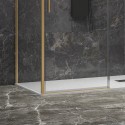 Box doccia oro satinato 80x120 scorrevole e fisso vetro 6mm altezza 200h | KLA-4000G kamalu - 4