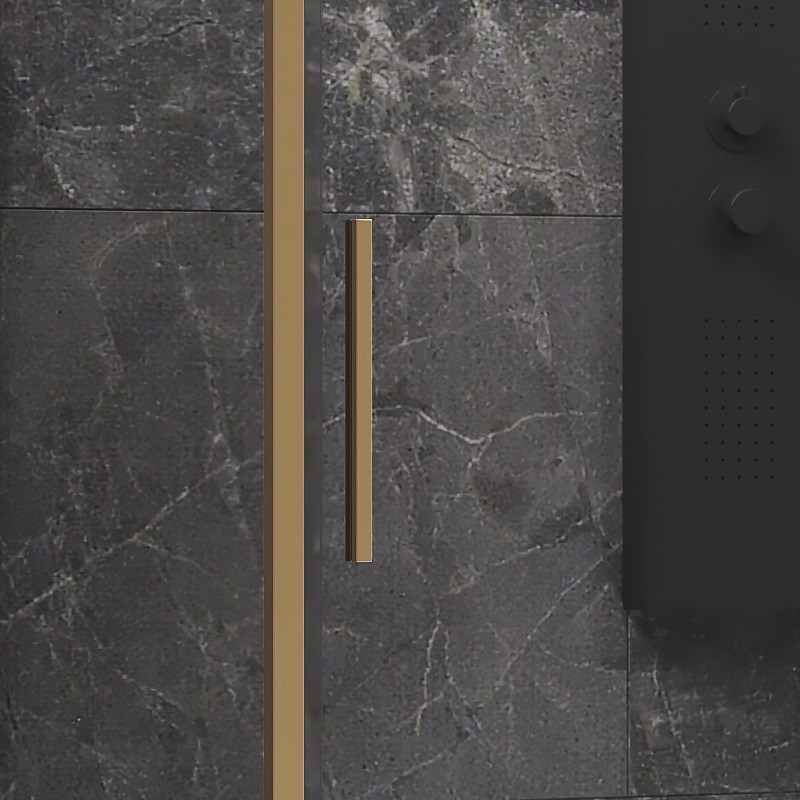 Box doccia oro satinato 80x120 scorrevole e fisso vetro 6mm altezza 200h | KLA-4000G kamalu - 6