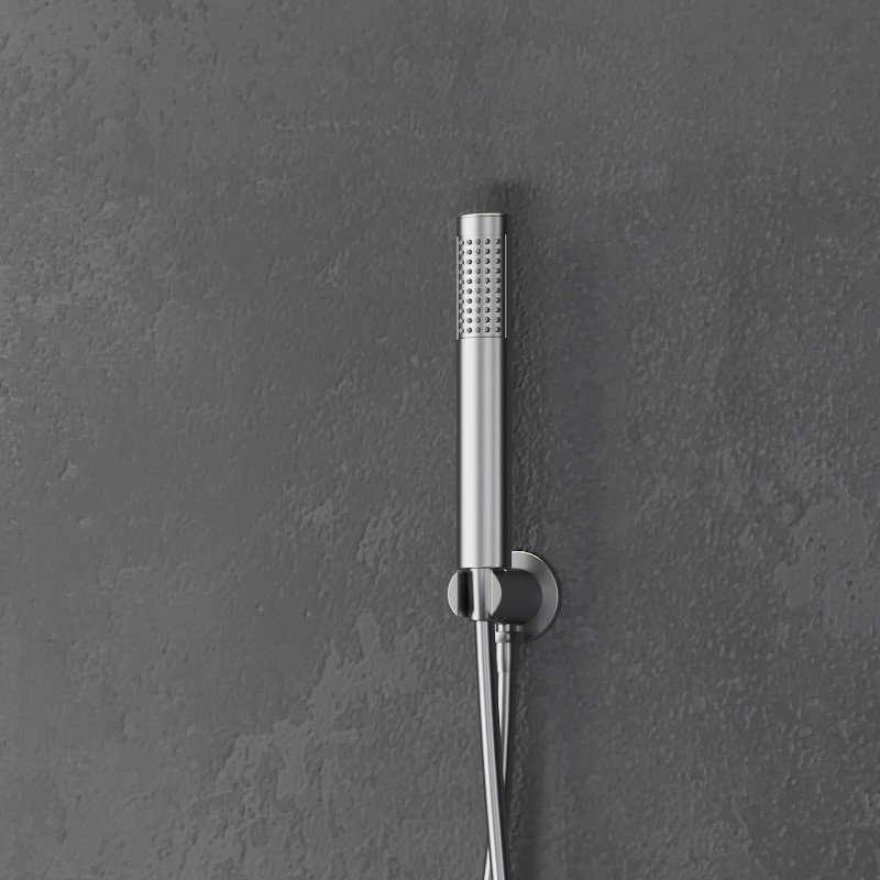 Set doccia a parete acciaio inox satinato con soffione, doccetta e miscelatore | KAM-ARTE INOX kamalu - 4