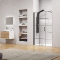 Porta doccia 121-124 cm telaio nero opaco vetro serigrafato | KAM-P5000 kamalu - 5