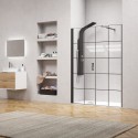 Porta doccia 131-134 cm telaio nero opaco vetro serigrafato | KAM-P5000 kamalu - 5