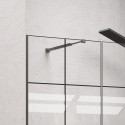 Porta doccia 131-134 cm telaio nero opaco vetro serigrafato | KAM-P5000 kamalu - 3