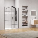 Porta doccia 171-174 cm telaio nero opaco vetro serigrafato | KAM-P5000 kamalu - 1
