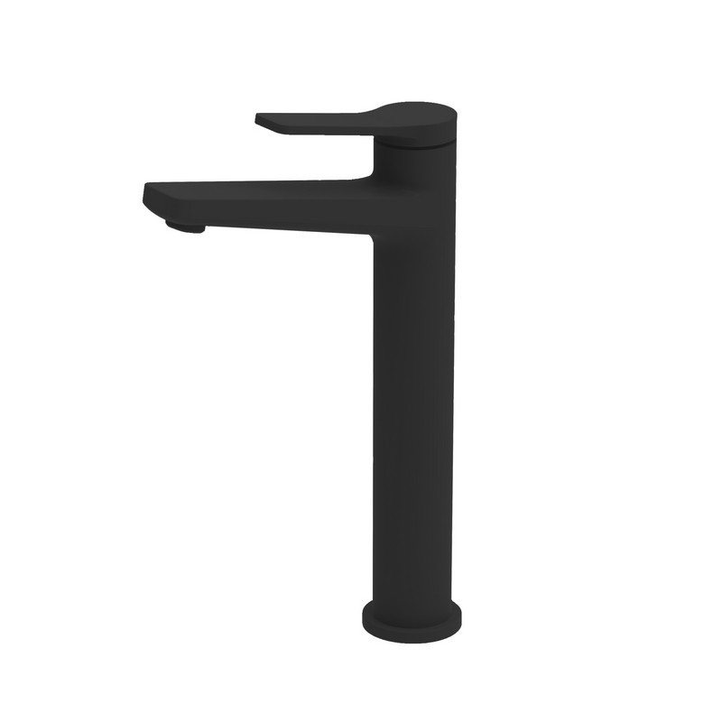 Miscelatore lavabo alto nero opaco design moderno | KAM-KANDA NERO kamalu - 1